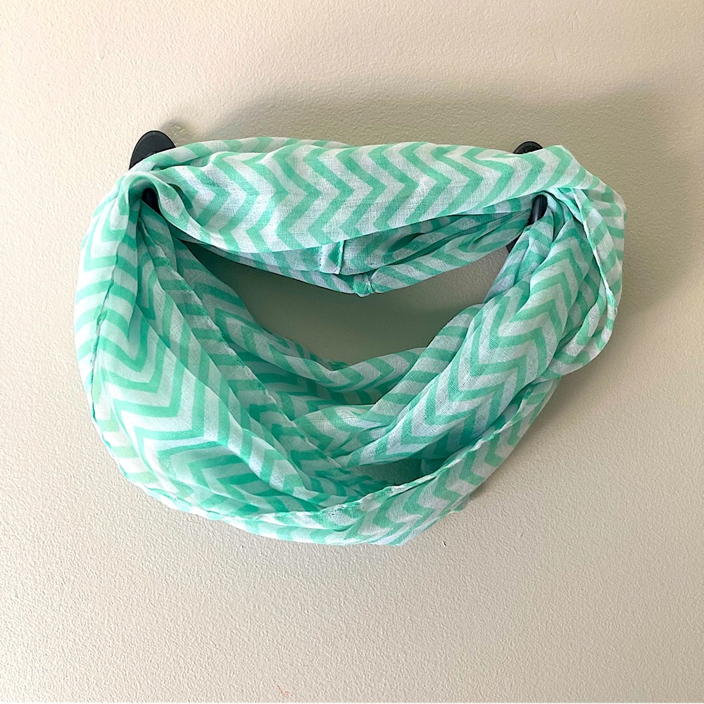 Mint Chevron Infinity Scarf